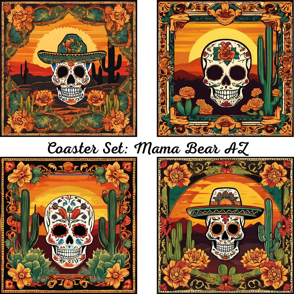 Dios De Los Muertos Coasters