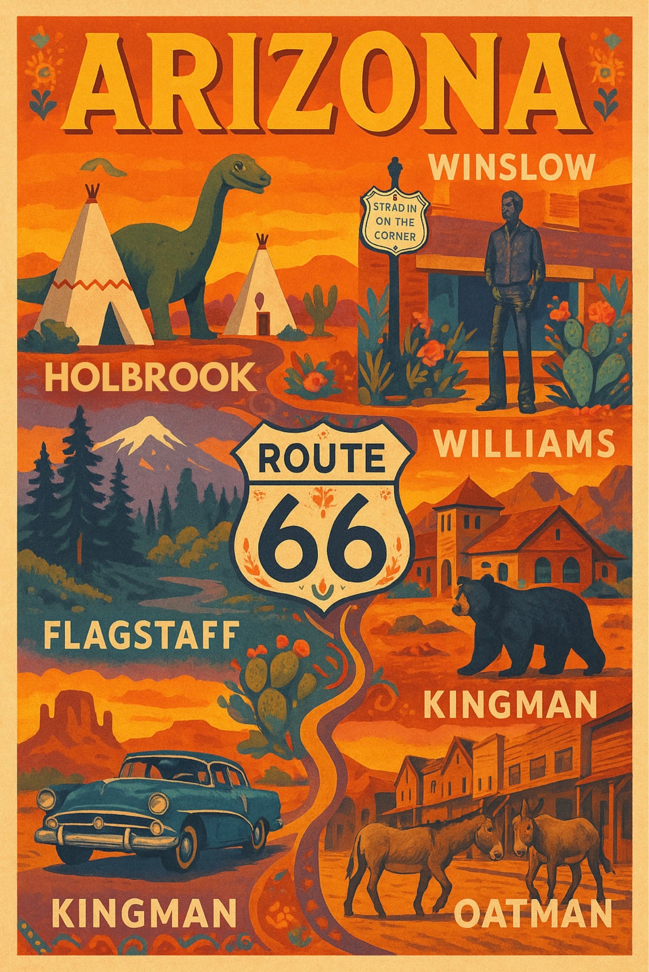 Retro Arizona Metal Signs